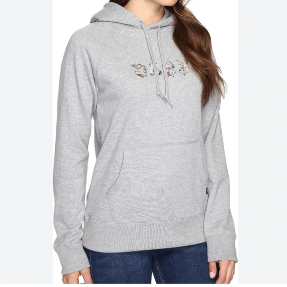 Obey Propaganda Worldwide Embroidered Hoodie Heather Gray Size Medium VGUC - Picture 2 of 7